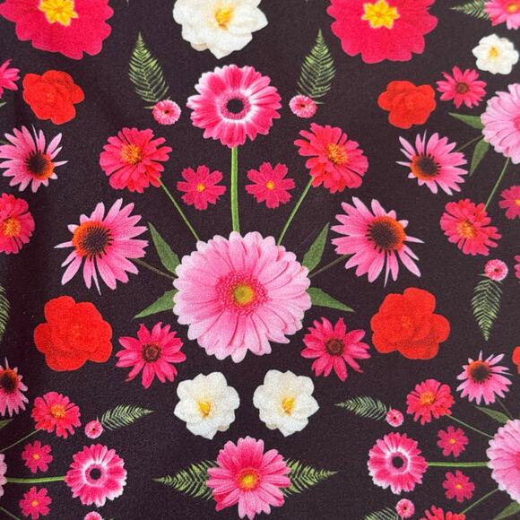 Terez L Tall Band Performance Leggings Pink Floral Fantasy Printed HighWaist Gym - Picture 8 of 13